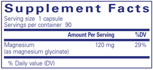 Magnesium Glycinate - Pure Encapsulations 120mg 90 Caps