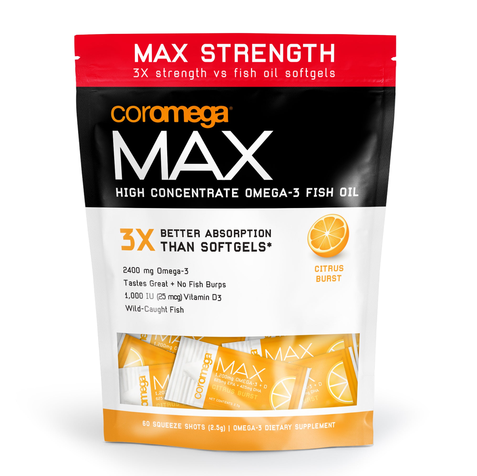 Max Super High Omega-3 Citrus Flavor - 60 shots